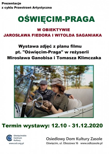 Od 12 października do 31 grudina 2020 roku w ramach projektu Prezentacje z cyklu Przestrzeń artystyczna prezentujemy w Osiedlowym Domu Kultury Zasole wystawę zdjęć z planu filmu pt. Oświęcim-Praga w reżyserii Mirosława Ganobisa i Tomasza Klimczaka